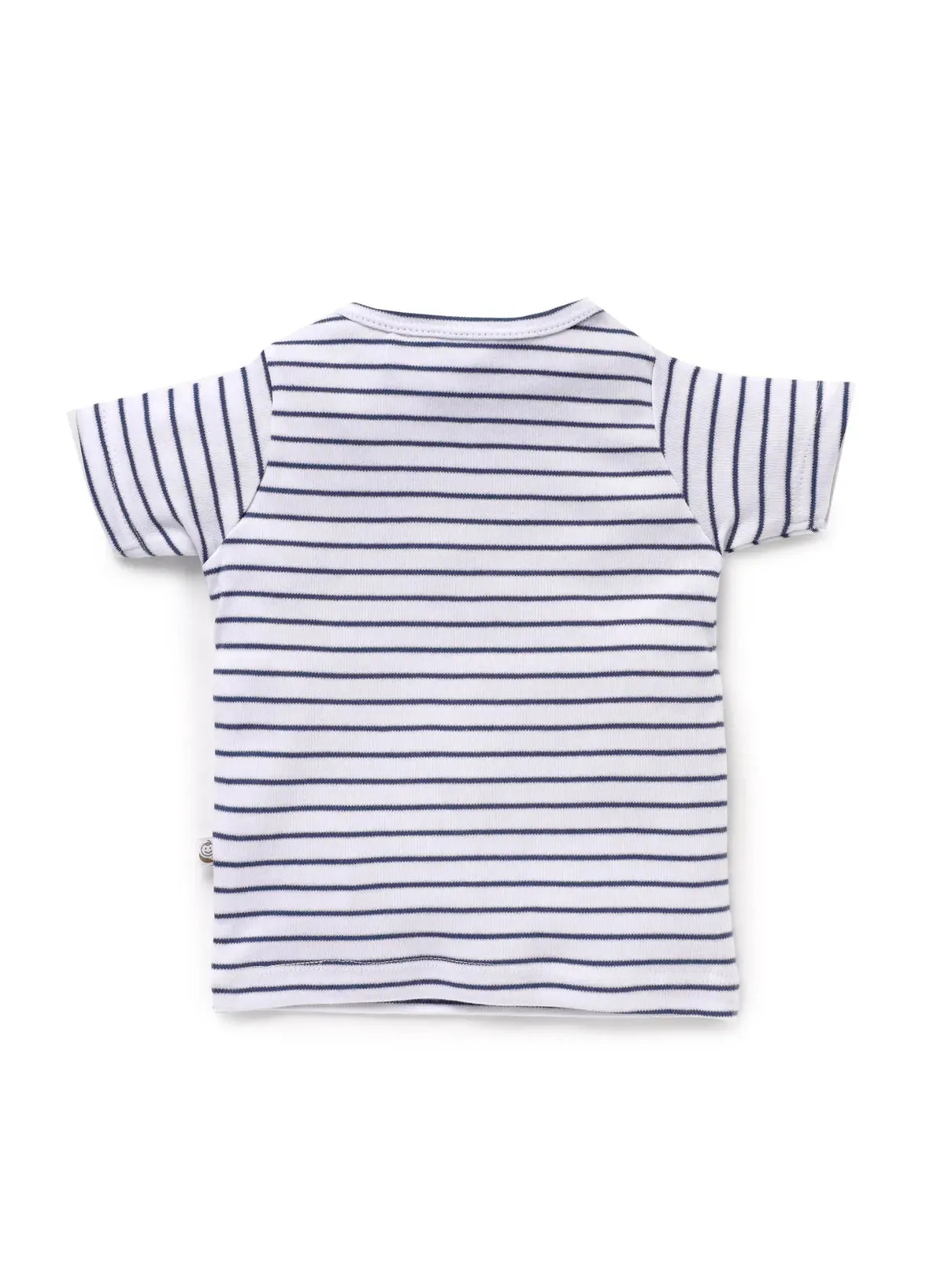 Half sleeve white & blue little boys stripe t-shirt for baby