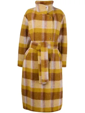 Halo Wool Coat - Brown Curry Tiles