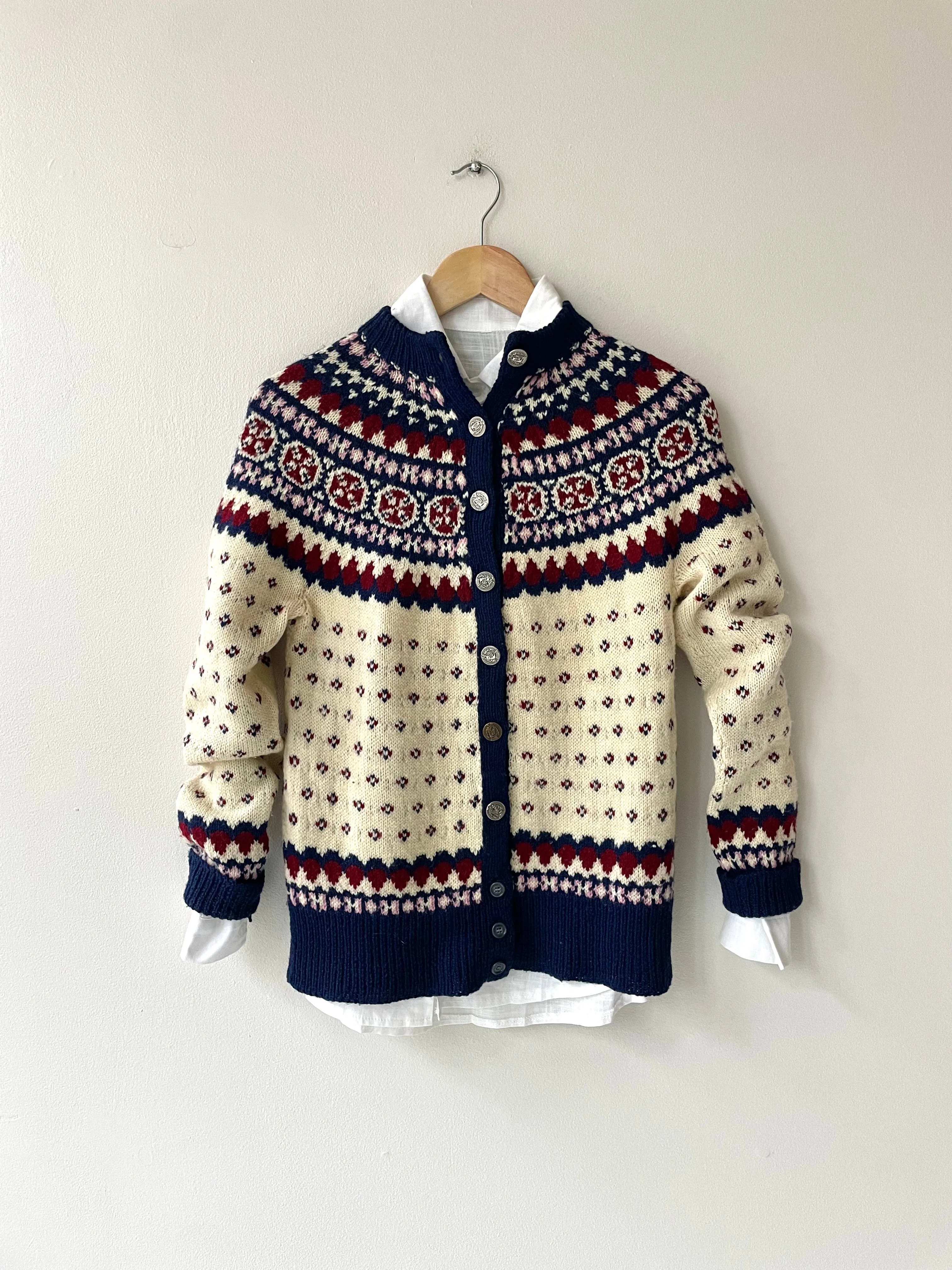 Handknit Fair Isle Cardigan | 1950s