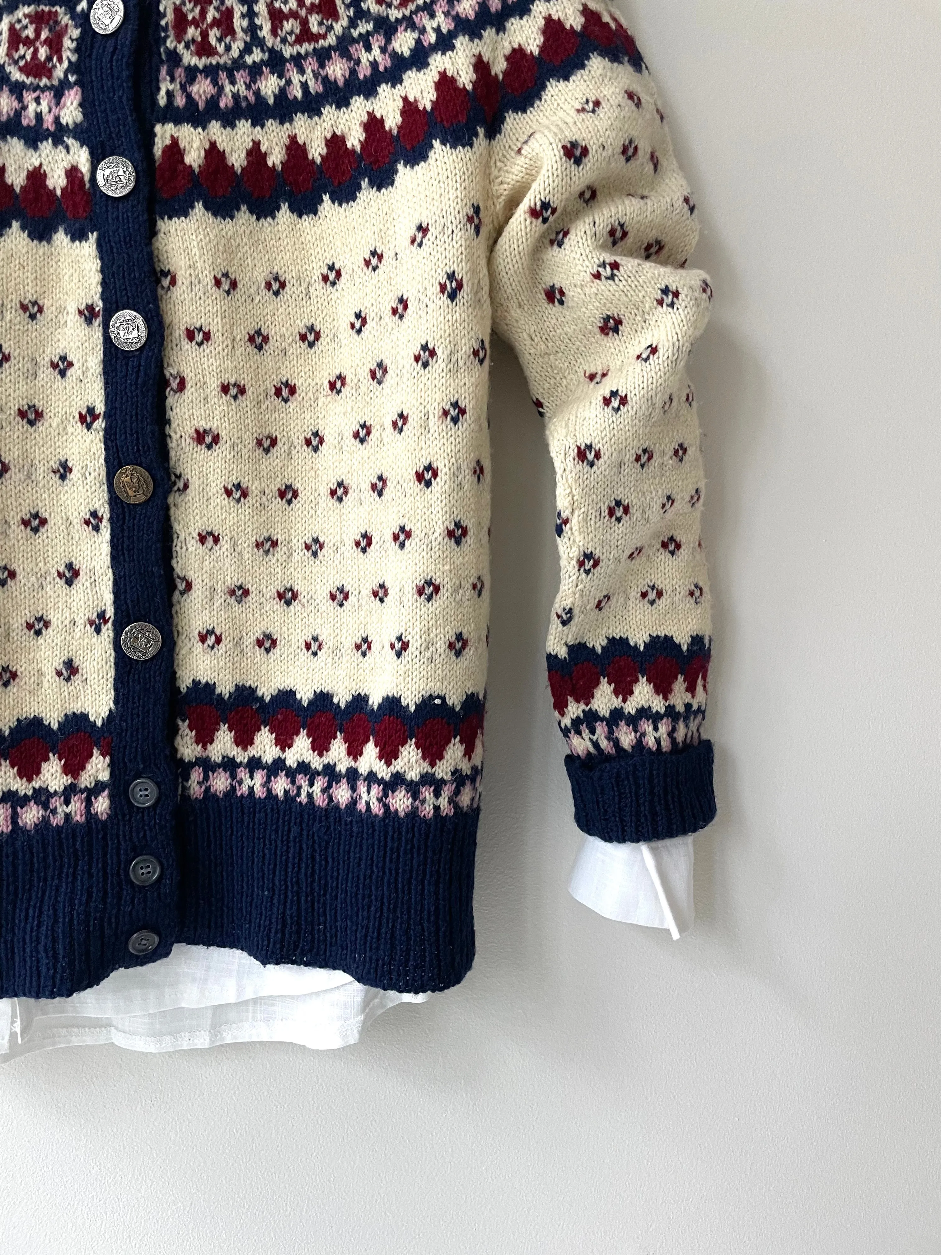 Handknit Fair Isle Cardigan | 1950s