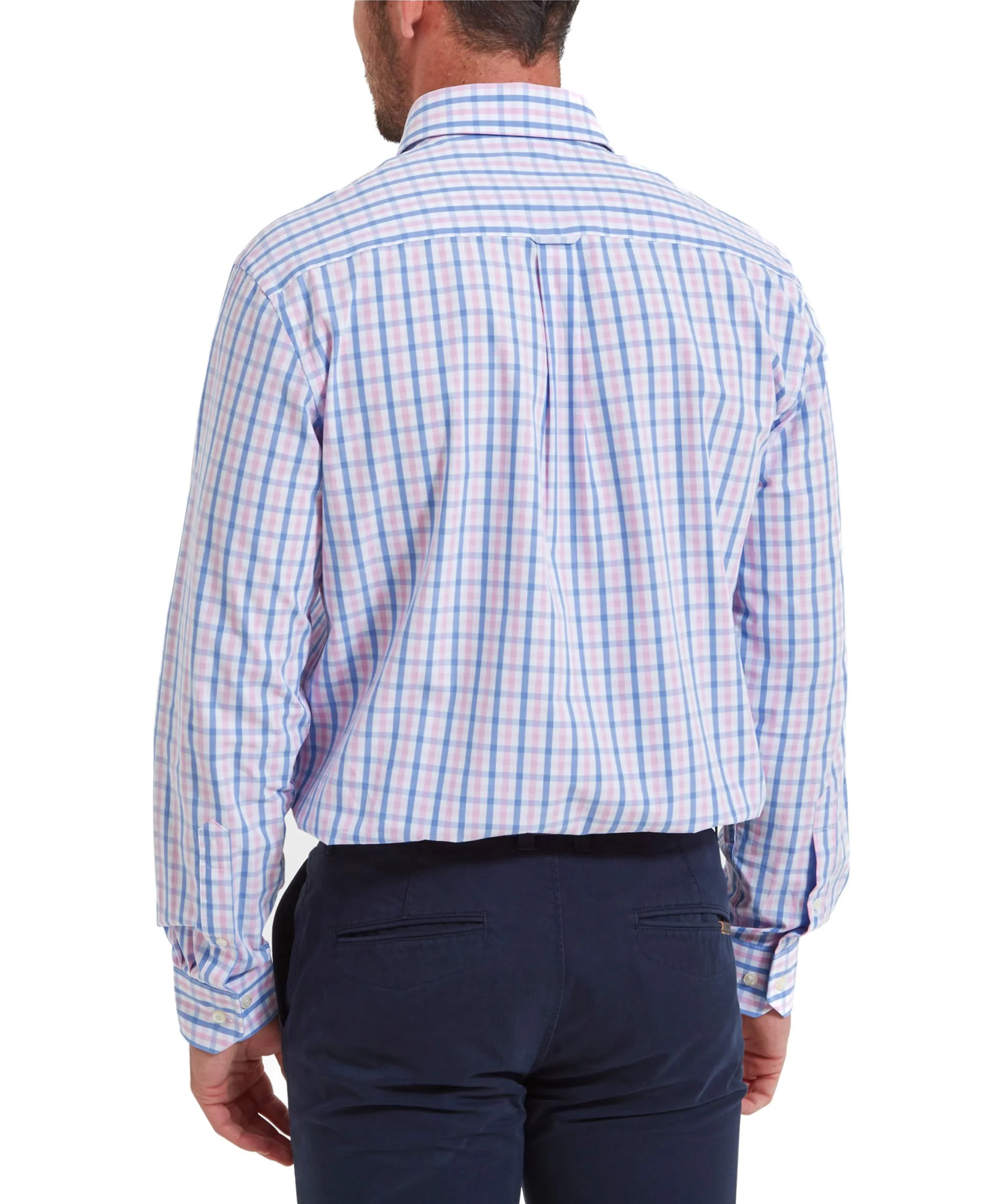 Hebden Tailored Shirt - Blue/Pink Check