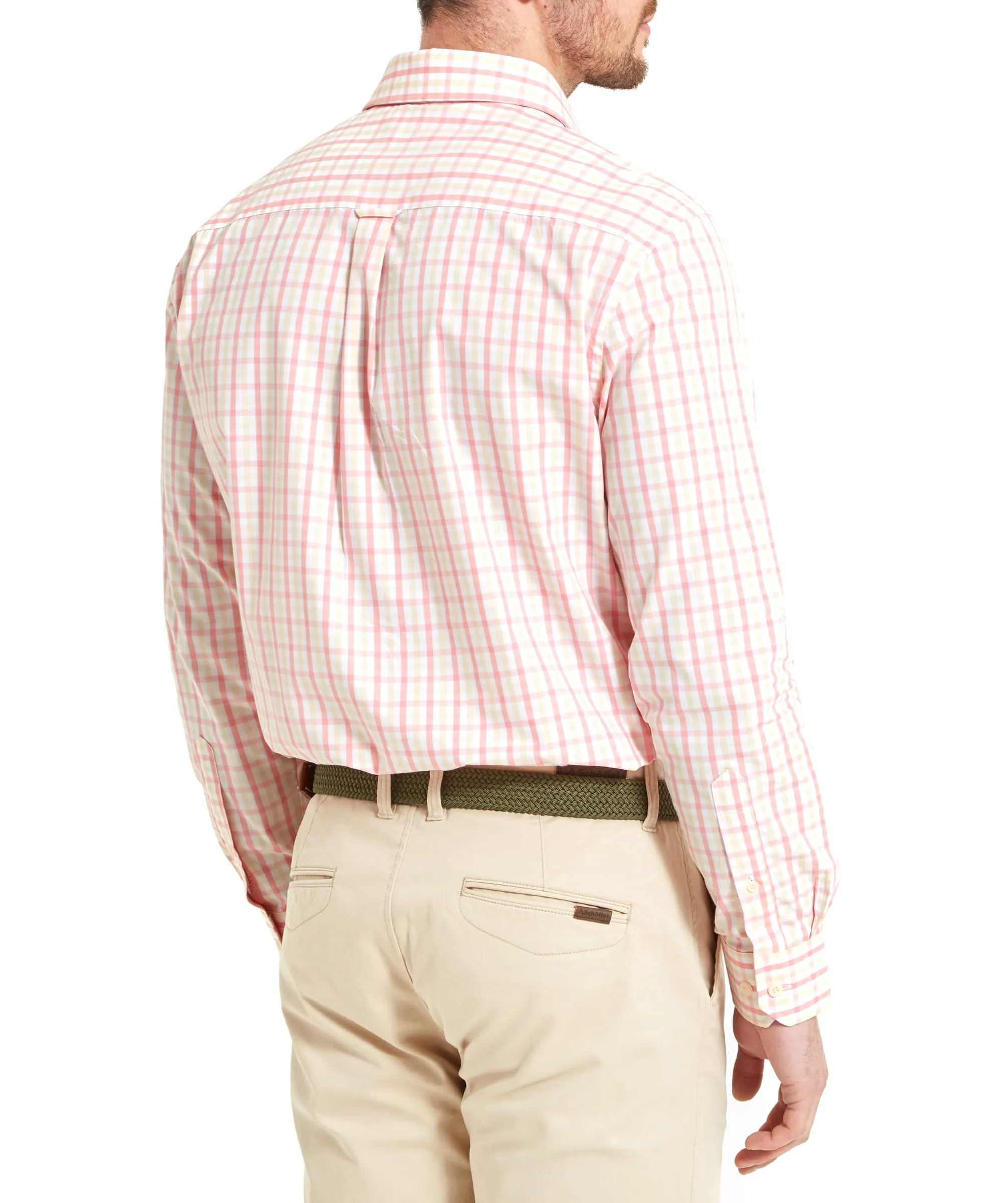 Hebden Tailored Shirt - Flamingo/Oat Check