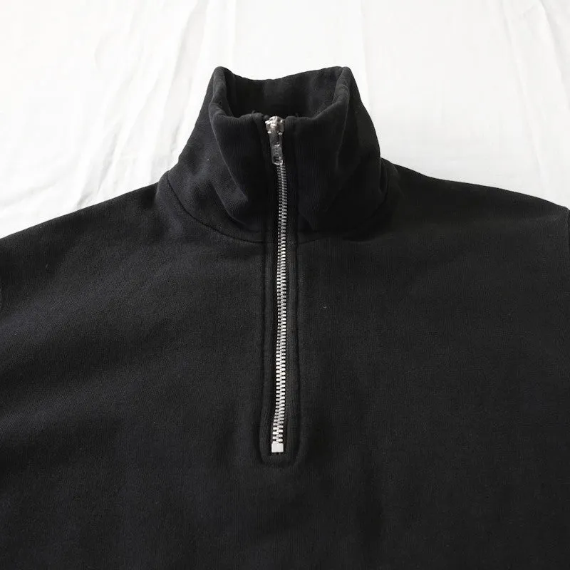 high neck zip sweatshirt