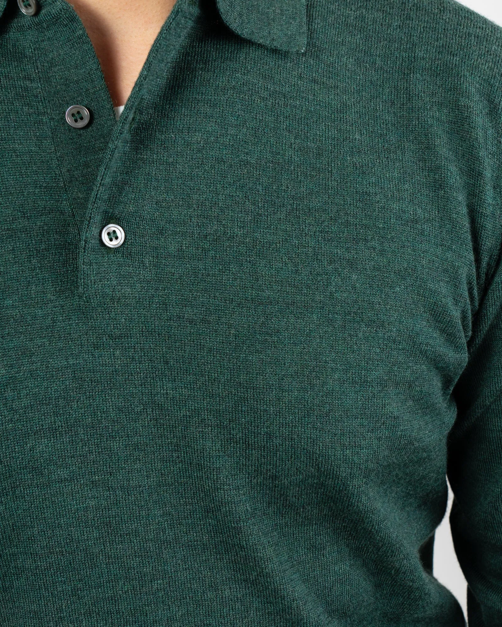 Hinhead Hunter Green Merino Wool Polo Shirt