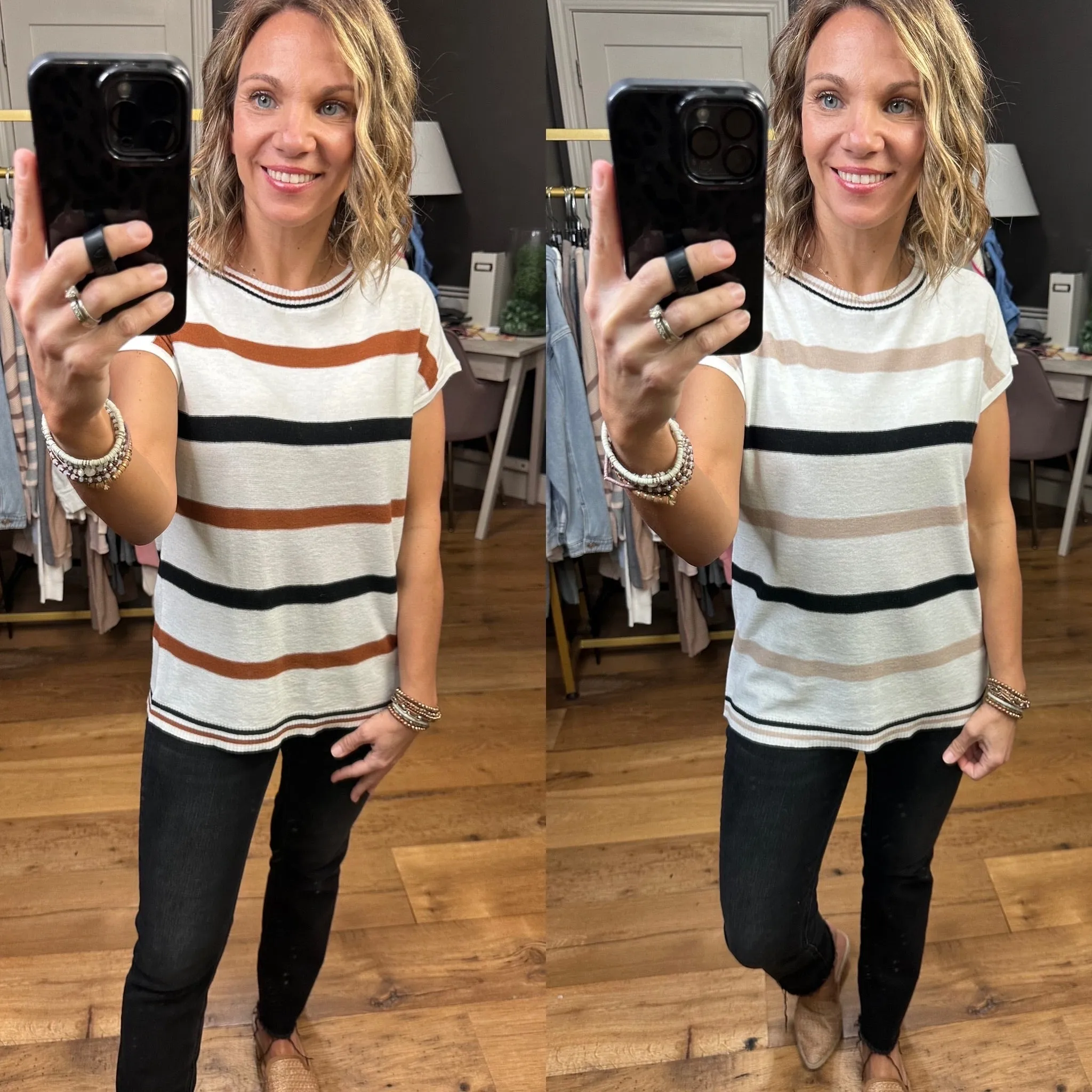 In Rotation Striped Boatneck Top - Multiple Options