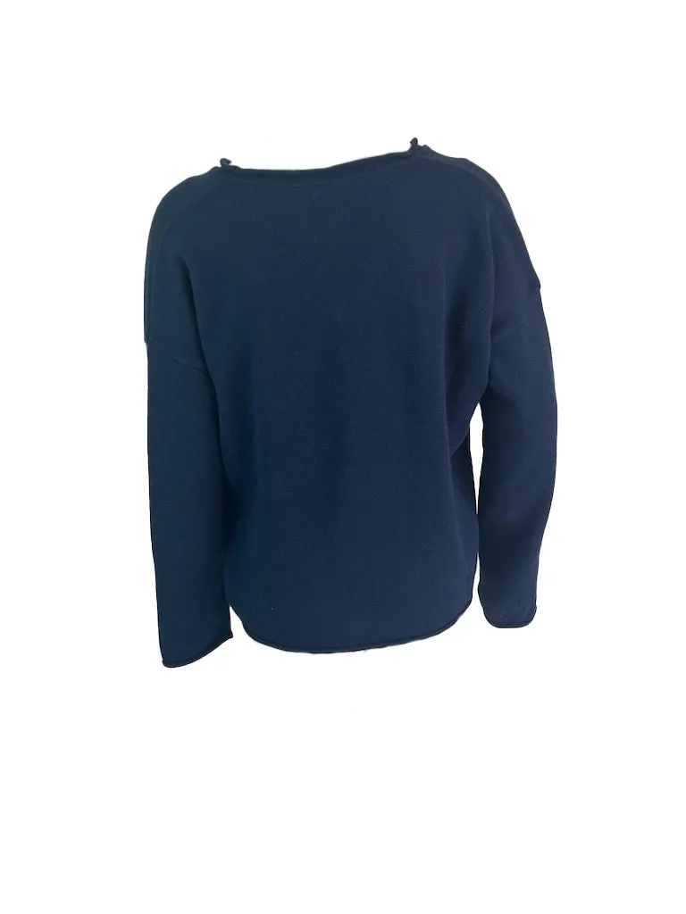 Island Trends Summer V-Neck Sweater - Navy