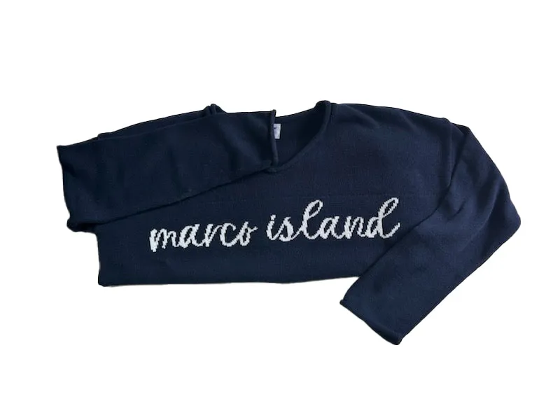 Island Trends Summer V-Neck Sweater - Navy