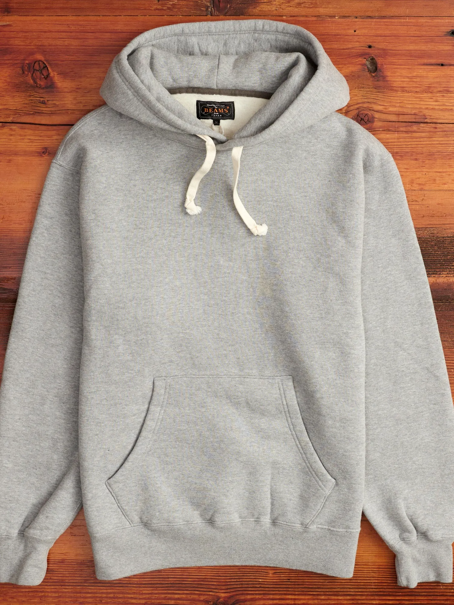 Japan-Made Fleece Hoodie in Heather Grey