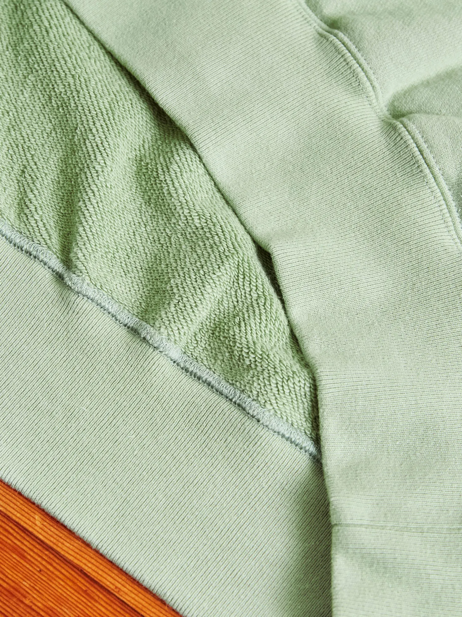 Japan-Made Fleece Hoodie in Mint Green