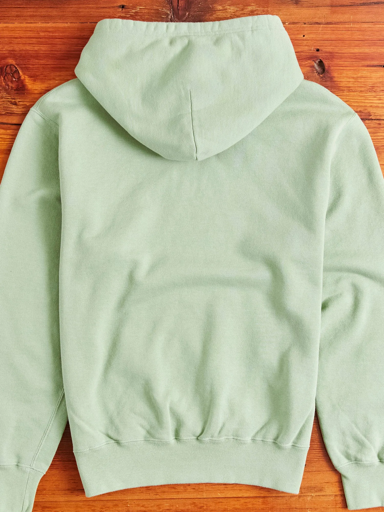 Japan-Made Fleece Hoodie in Mint Green