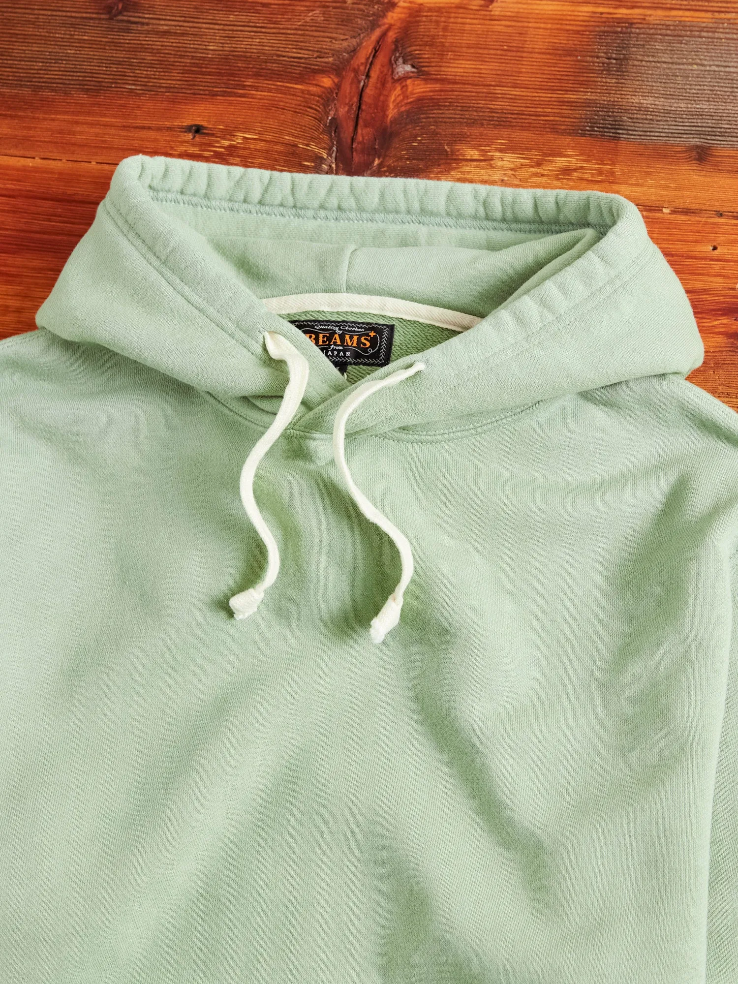 Japan-Made Fleece Hoodie in Mint Green