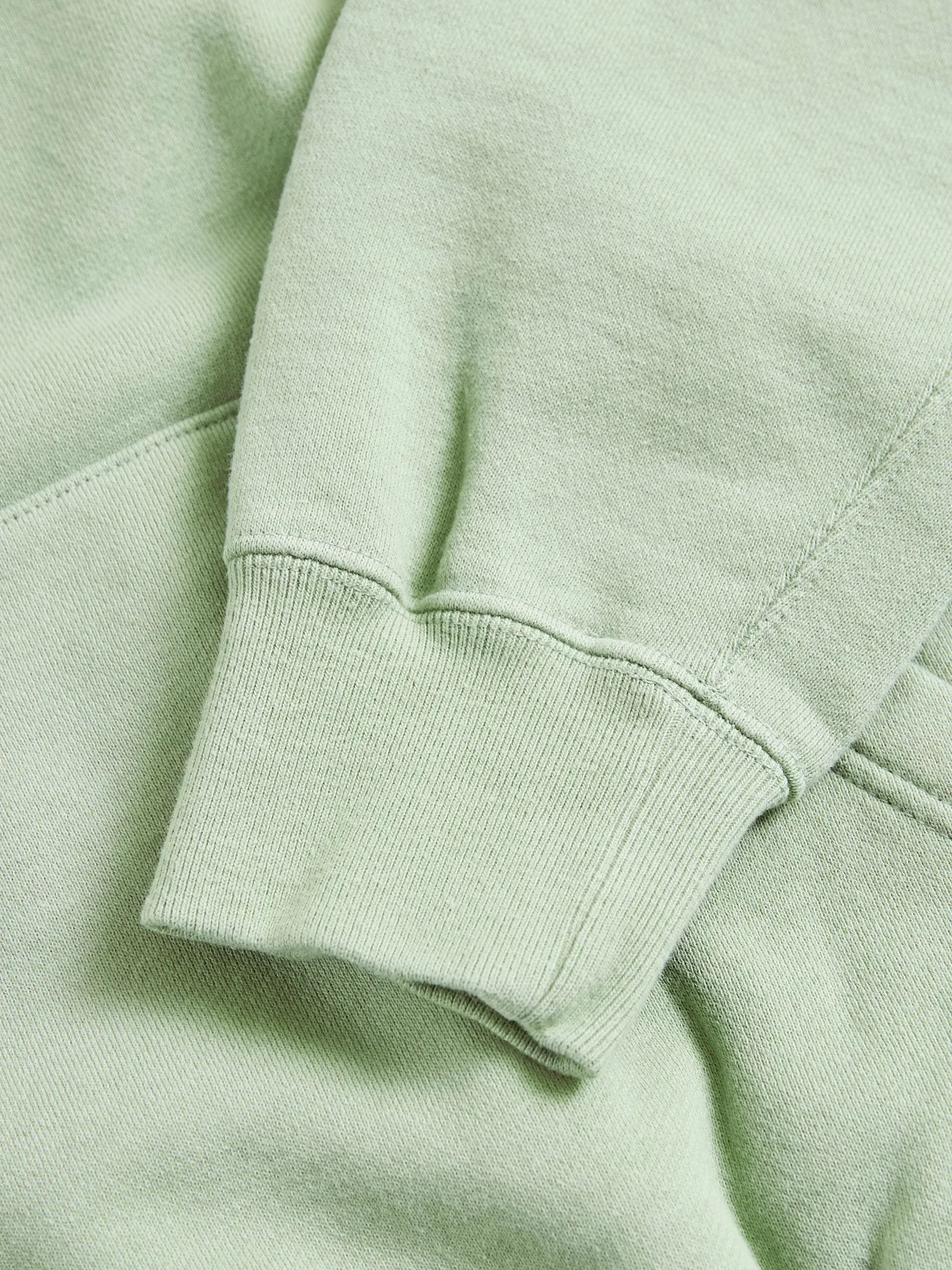 Japan-Made Fleece Hoodie in Mint Green