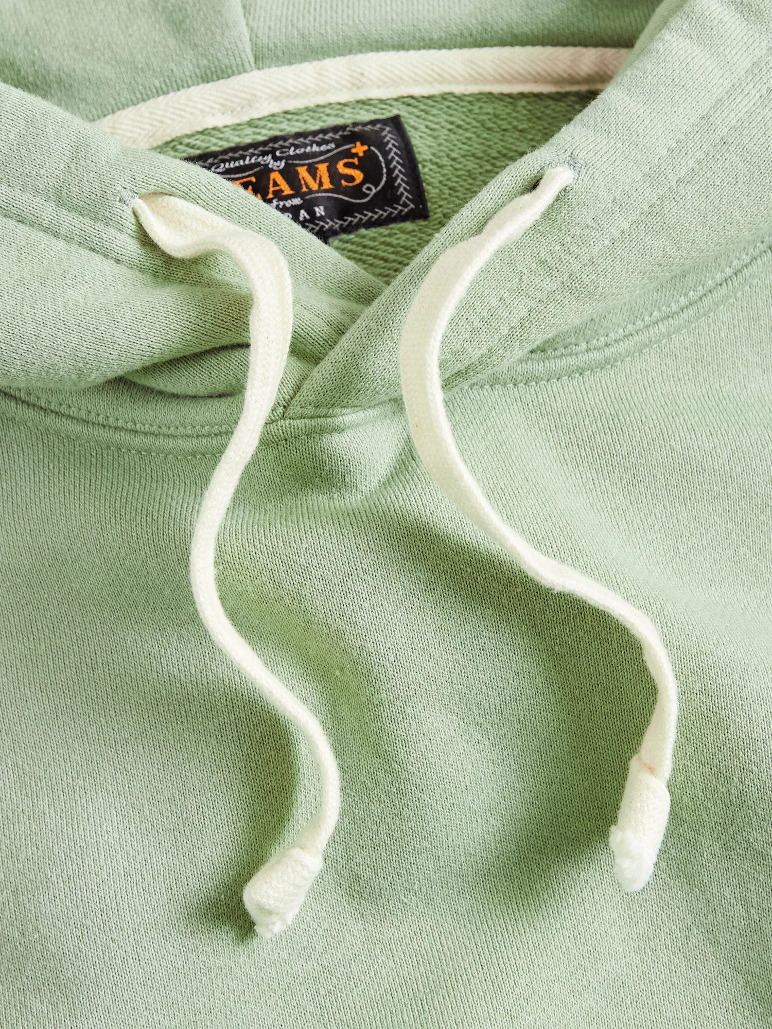 Japan-Made Fleece Hoodie in Mint Green