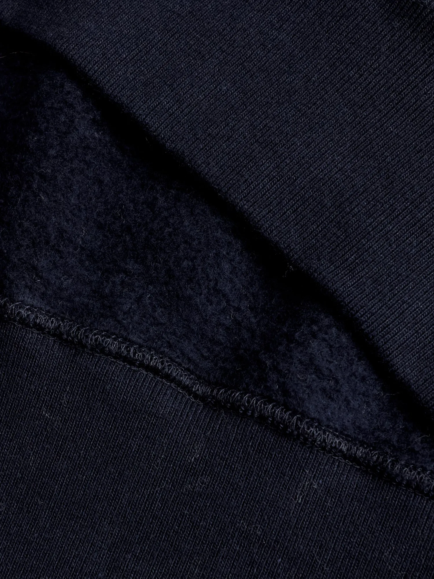 Japan-Made Fleece Hoodie in Navy