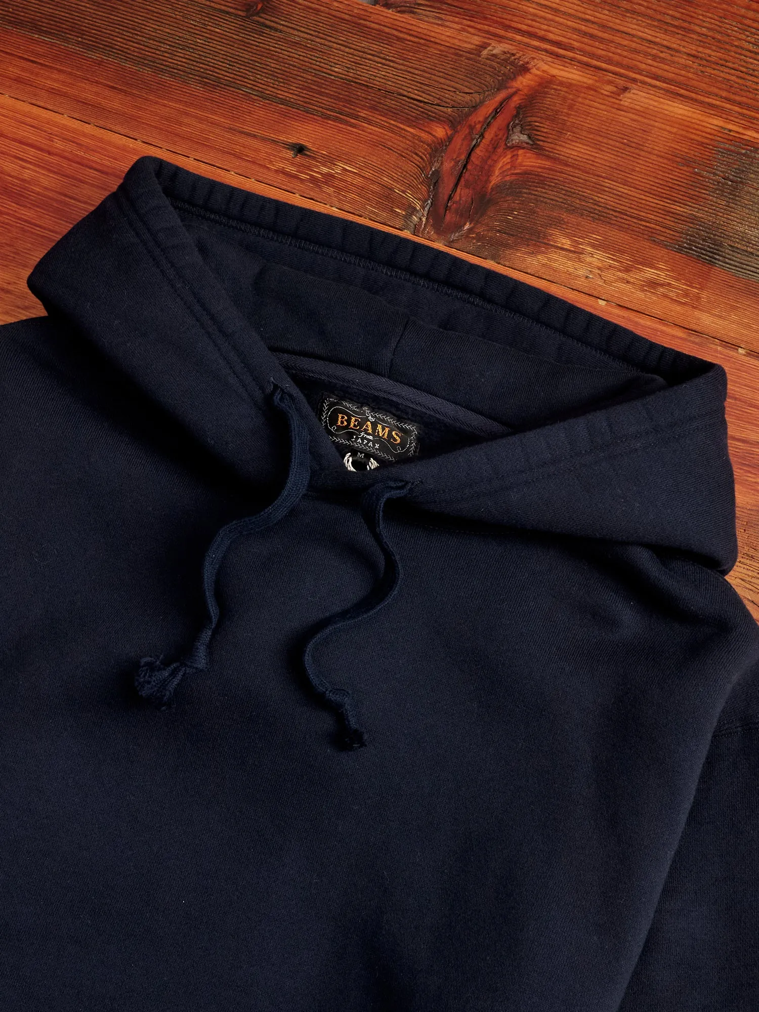 Japan-Made Fleece Hoodie in Navy