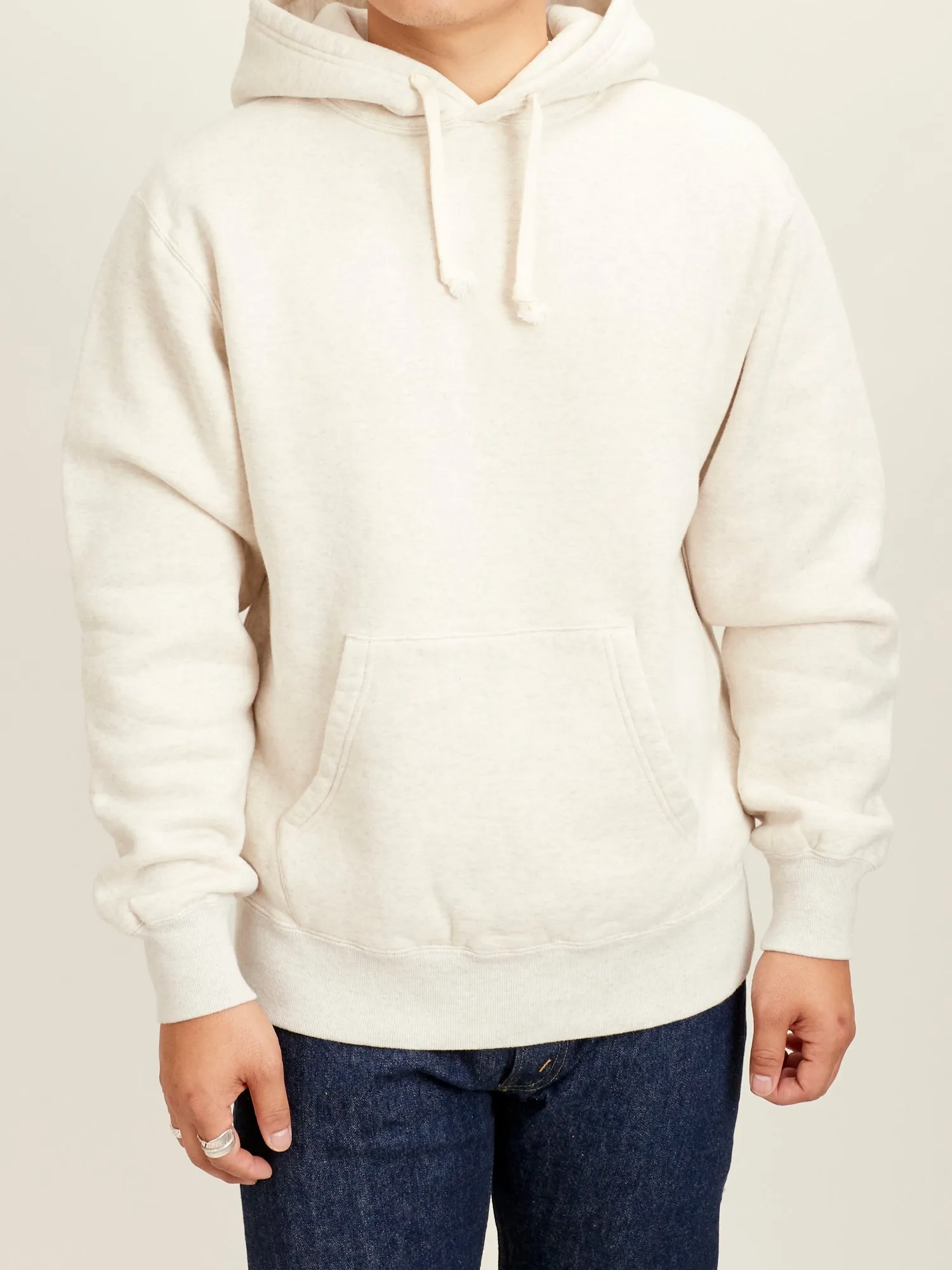 Japan-Made Fleece Hoodie in Oatmeal