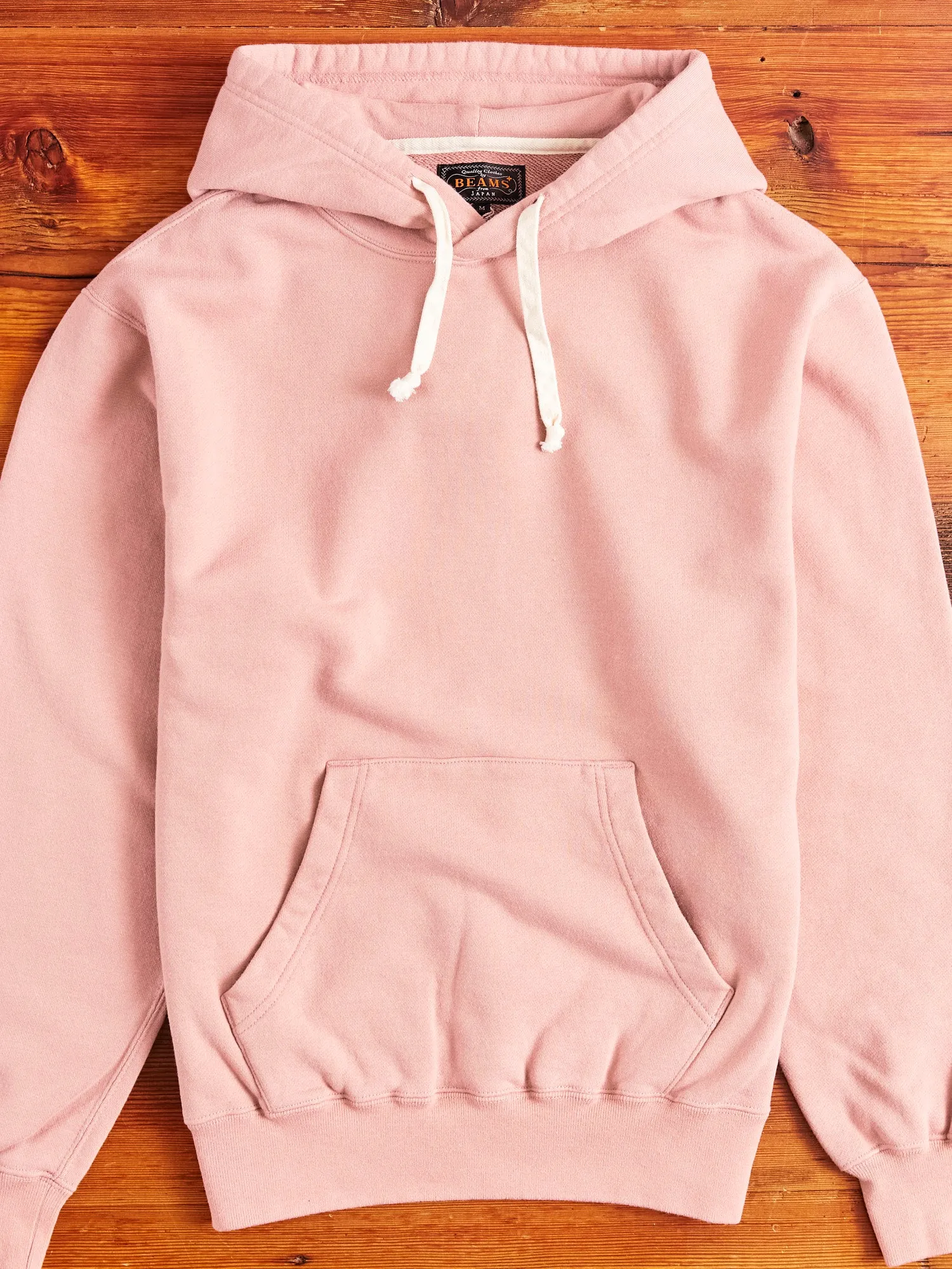 Japan-Made Fleece Hoodie in Pink