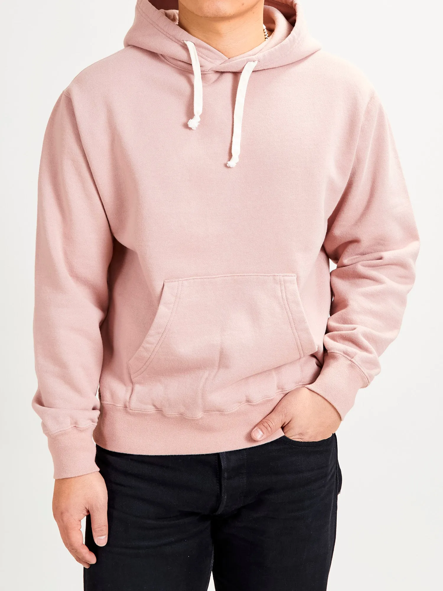 Japan-Made Fleece Hoodie in Pink