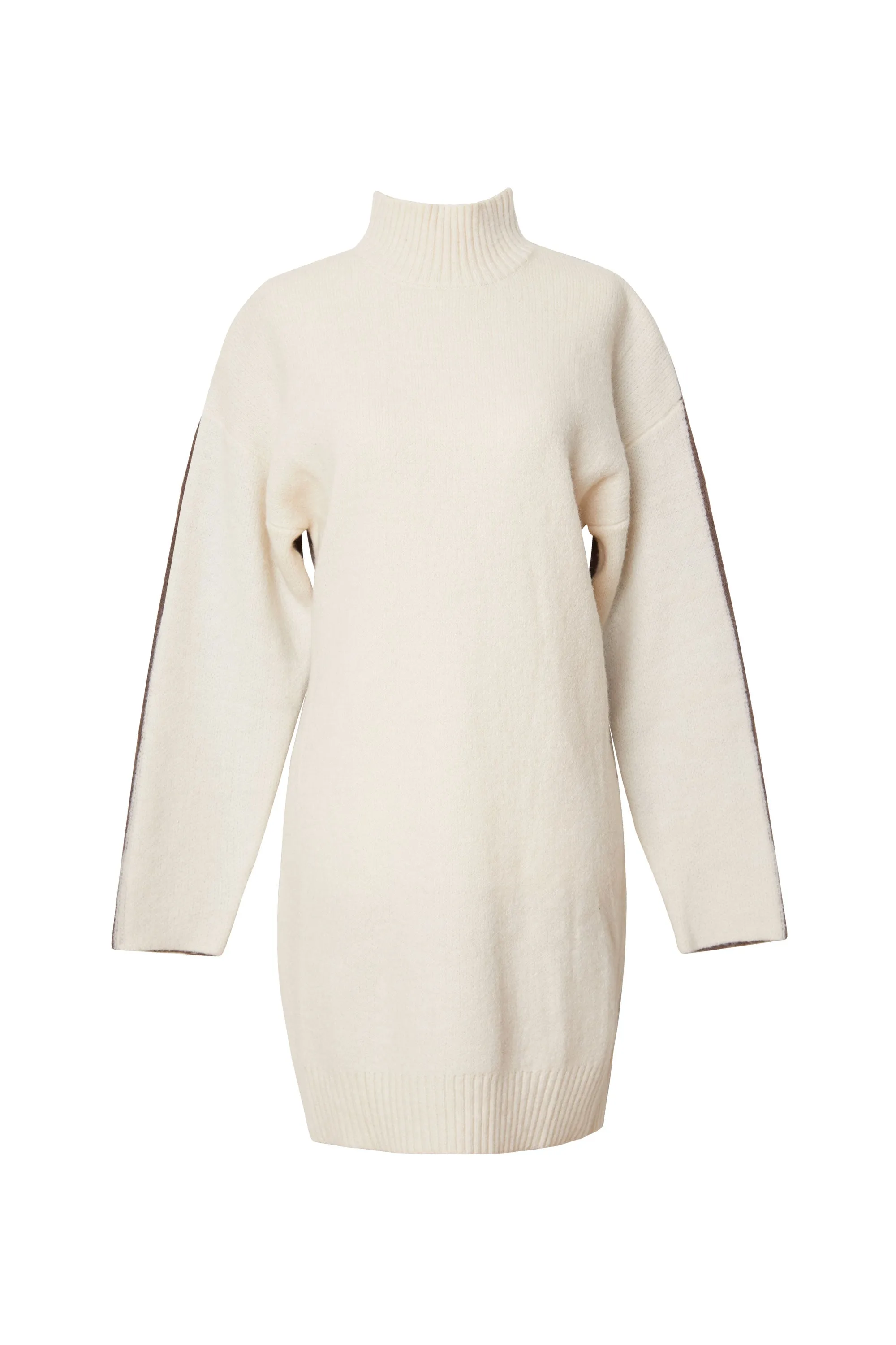 Jody Two-Toned Ivory and Brown Sweater Dress