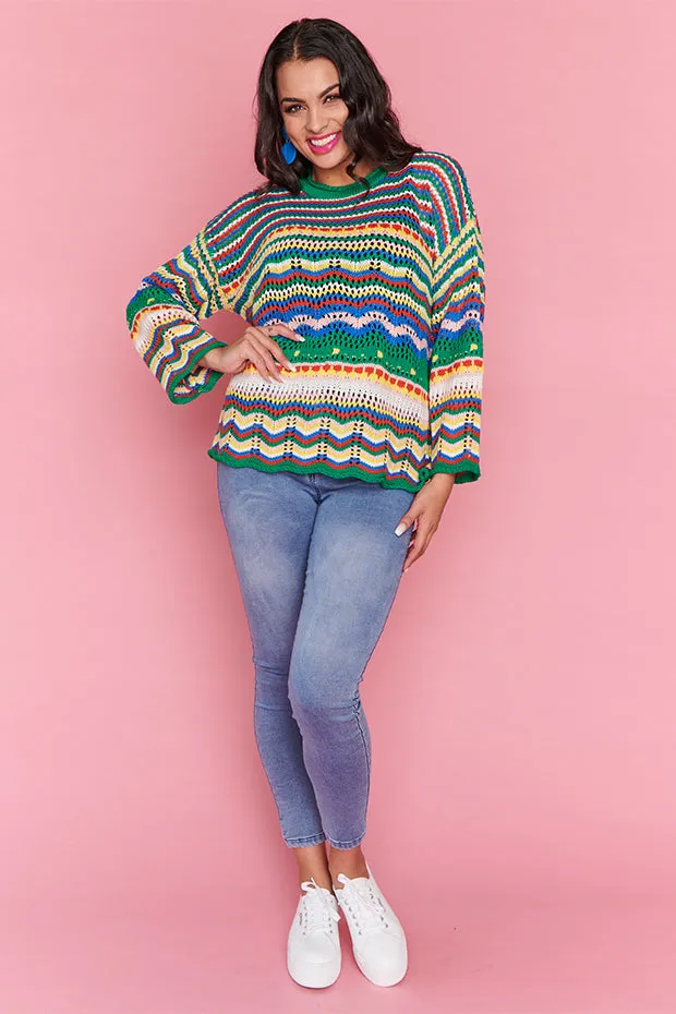 Jordon Green Stripe Jumper