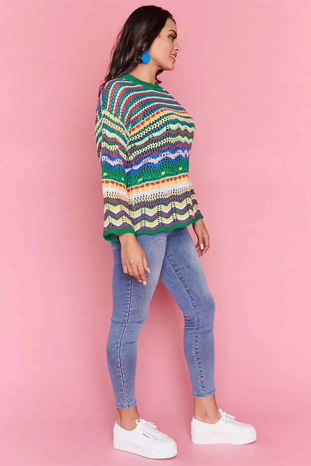 Jordon Green Stripe Jumper