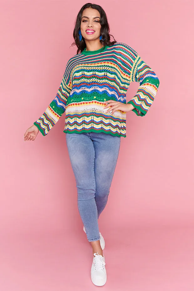 Jordon Green Stripe Jumper