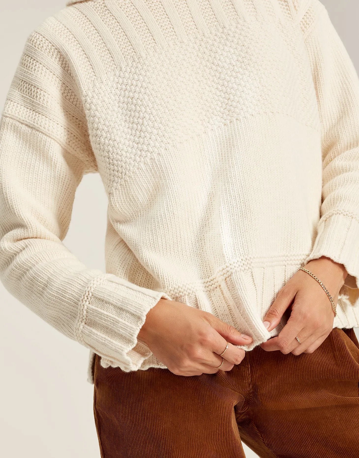 Joyce Roll Neck Jumper - Buttermilk