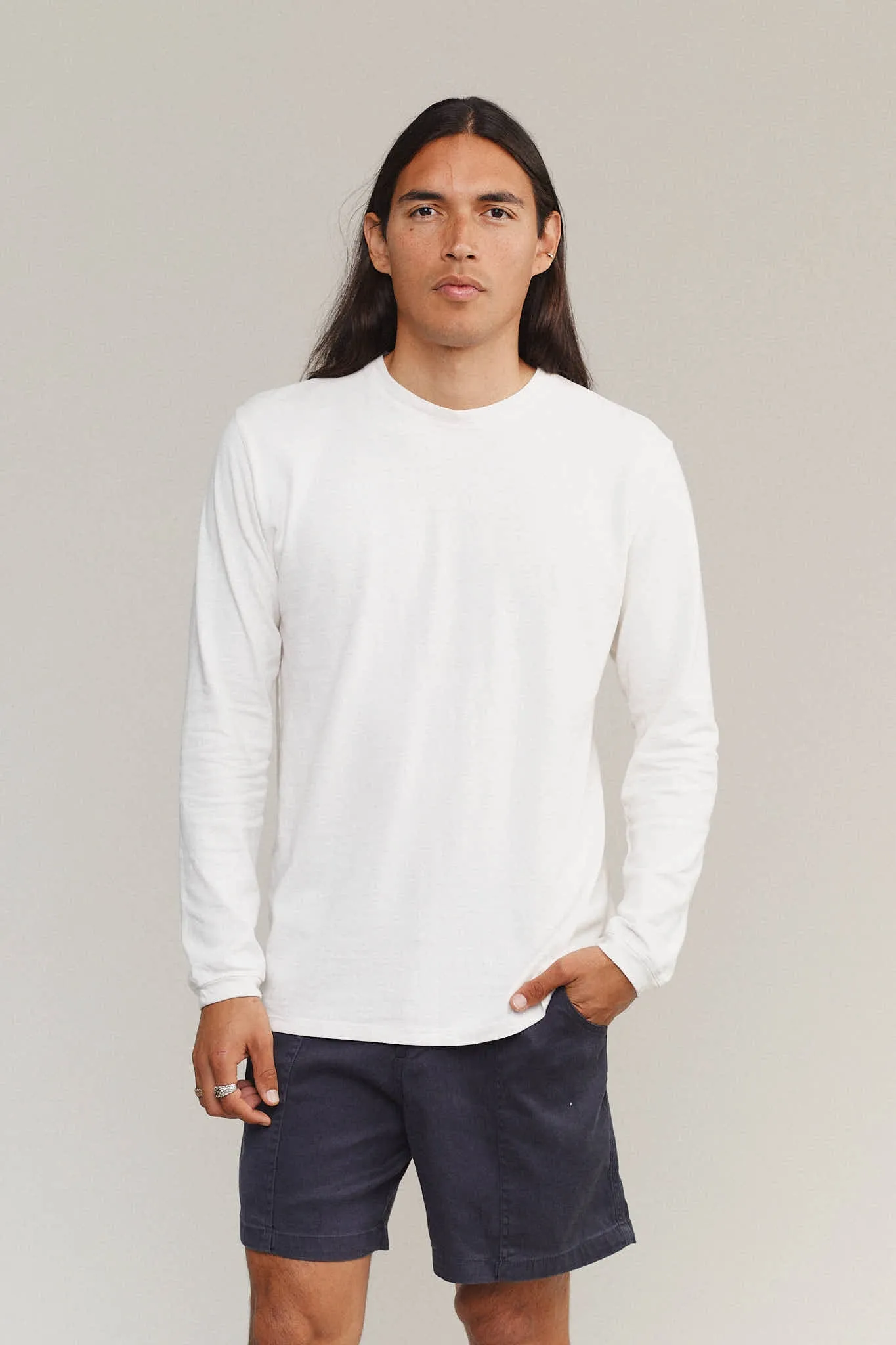 Jungmaven Baja Long Sleeve Tee - Navy