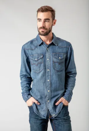 Kimes Ranch Men's Dark Indigo Denim Shirt