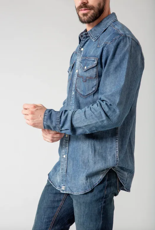 Kimes Ranch Men's Dark Indigo Denim Shirt