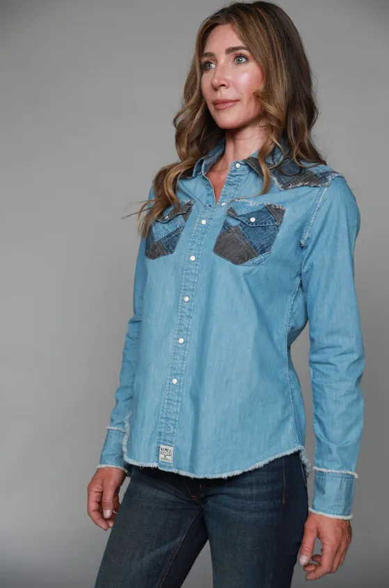 Kimes Ranch Women's KC Patched Denim Shirt