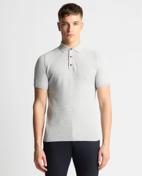 Knitted Cotton Short-Sleeve Polo Shirt