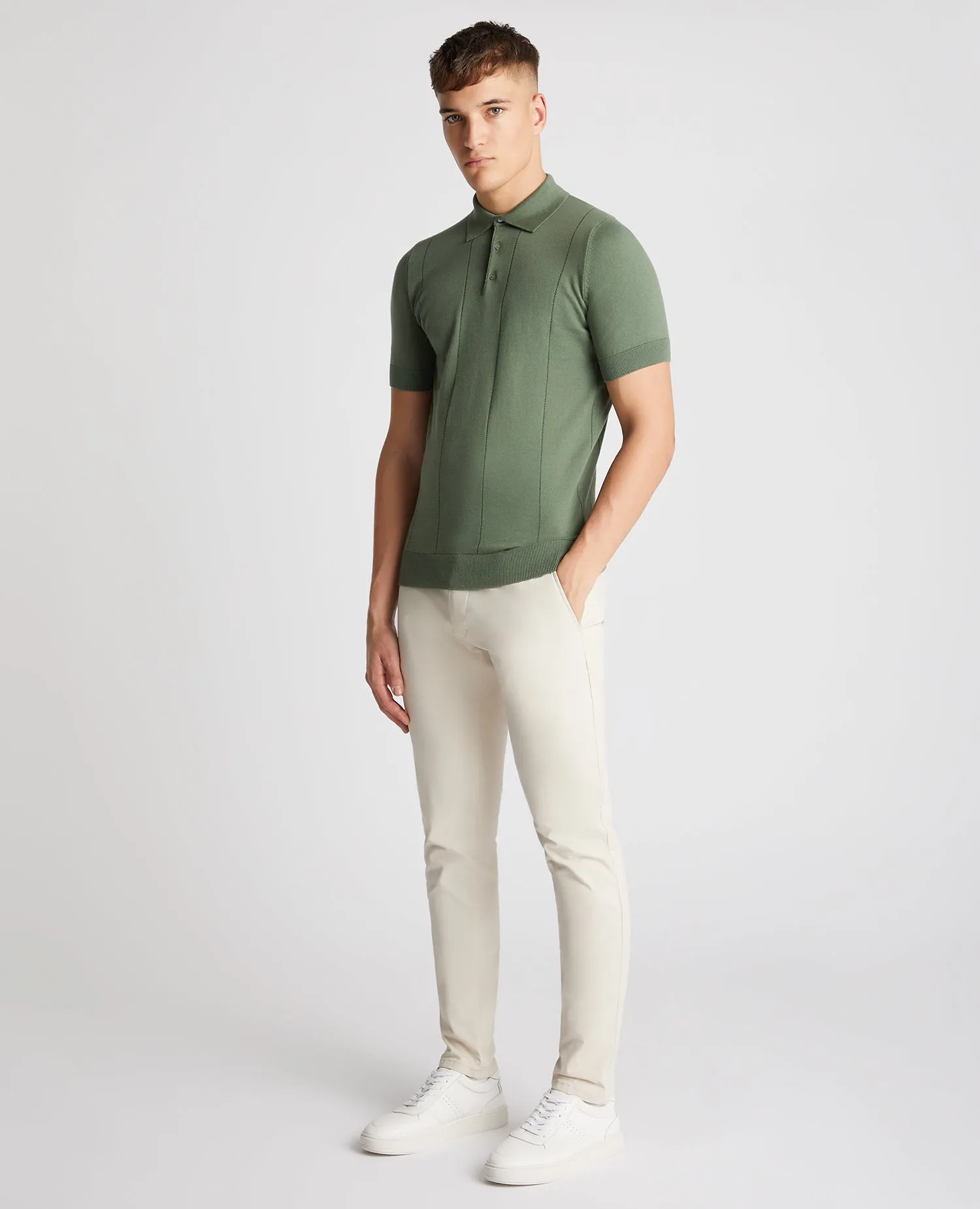 Knitted Cotton Short-Sleeve Polo