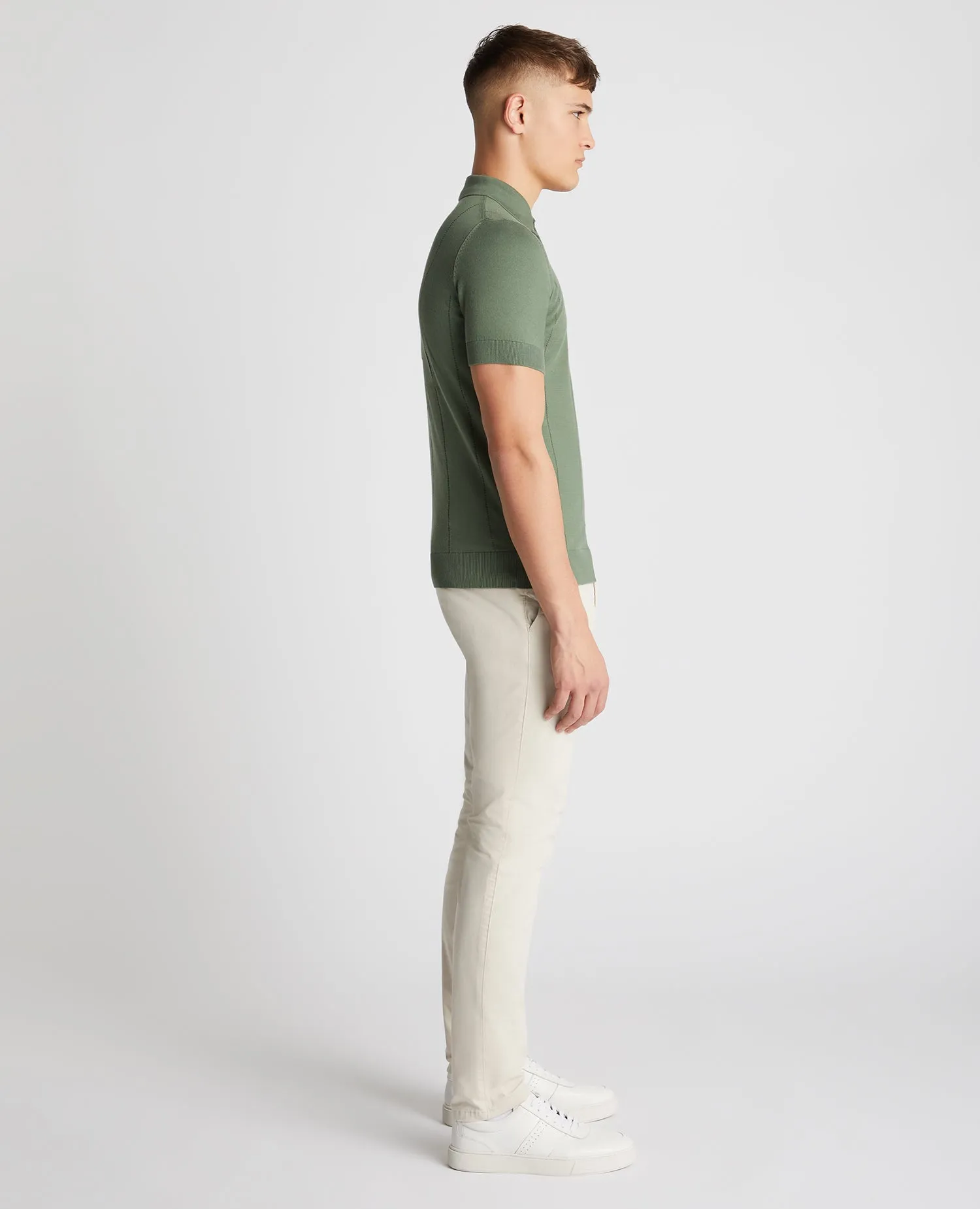 Knitted Cotton Short-Sleeve Polo