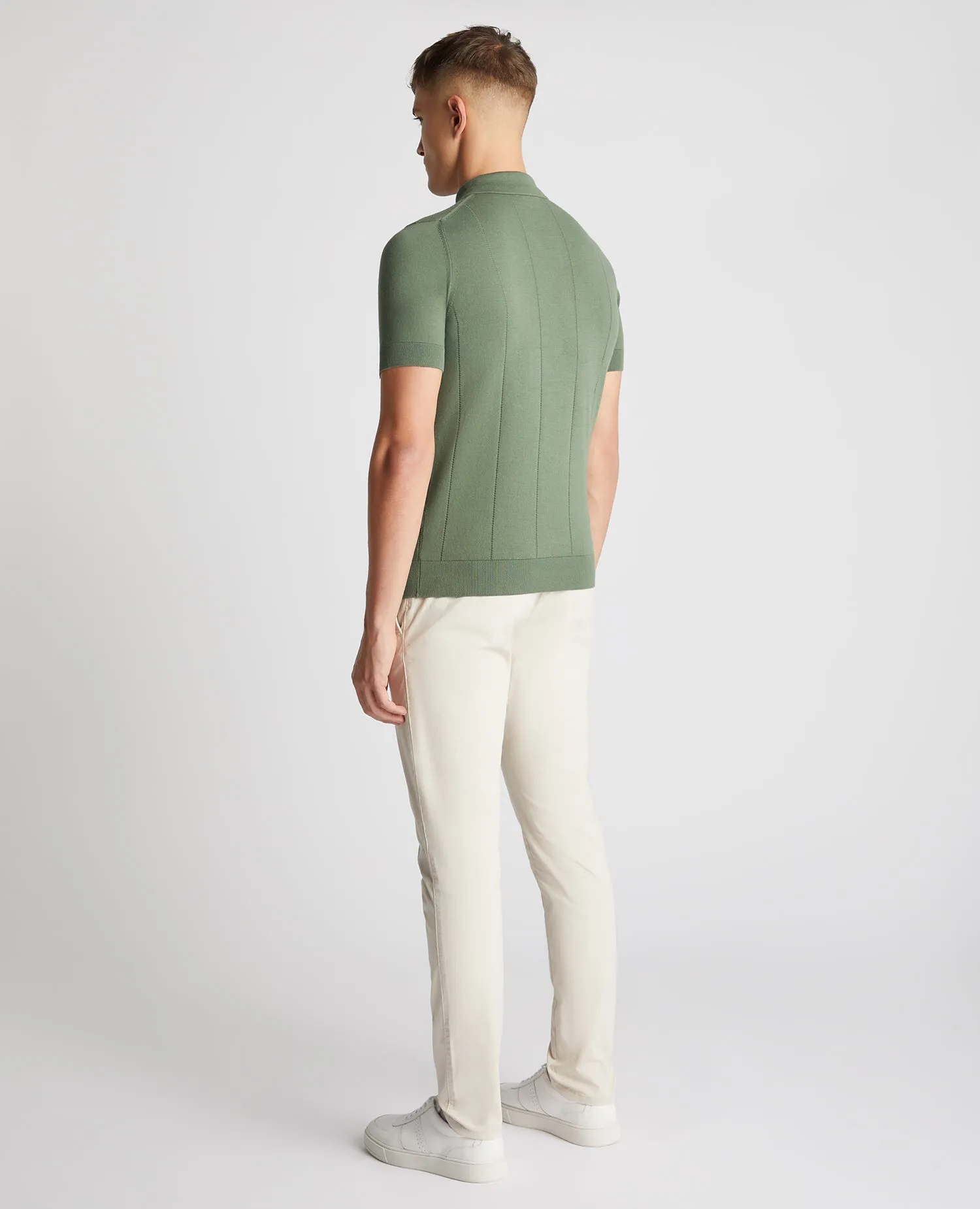 Knitted Cotton Short-Sleeve Polo