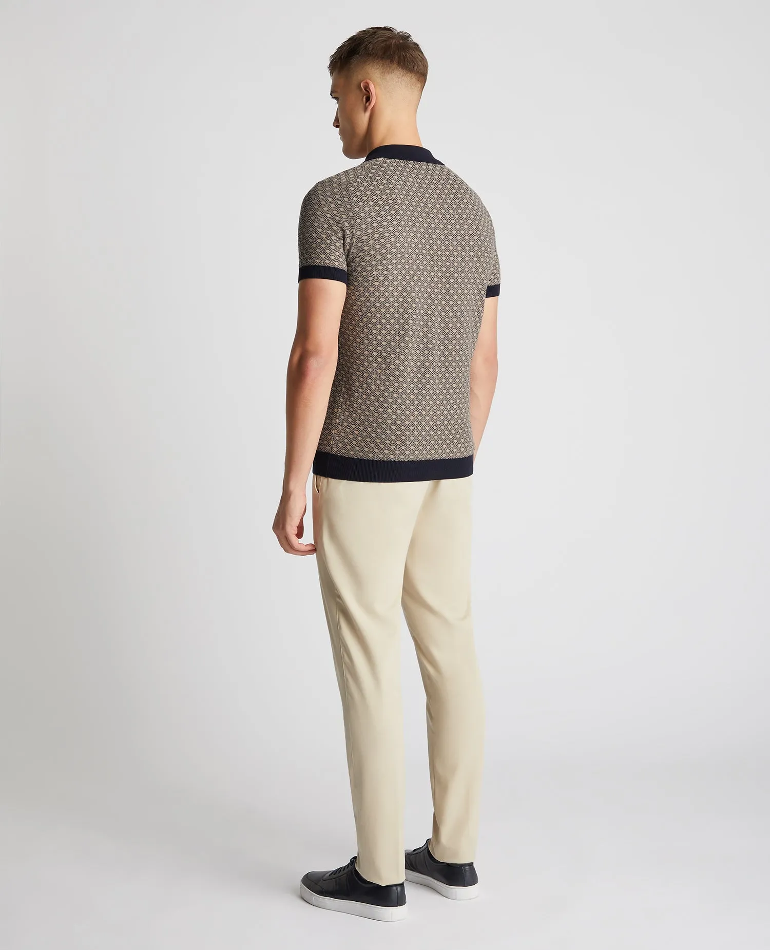 Knitted Cotton Short-Sleeve Polo