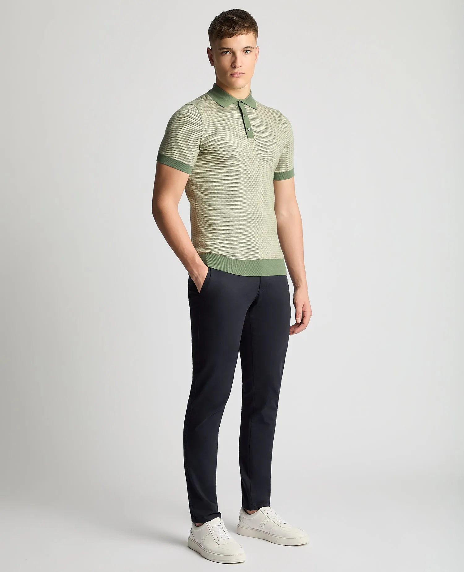 Knitted Cotton Short-Sleeve Polo