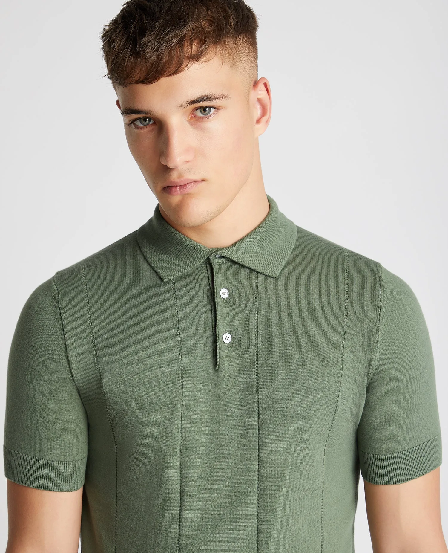 Knitted Cotton Short-Sleeve Polo