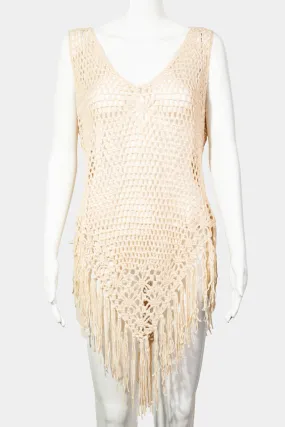 Knitted Fringe Hem Cover Up