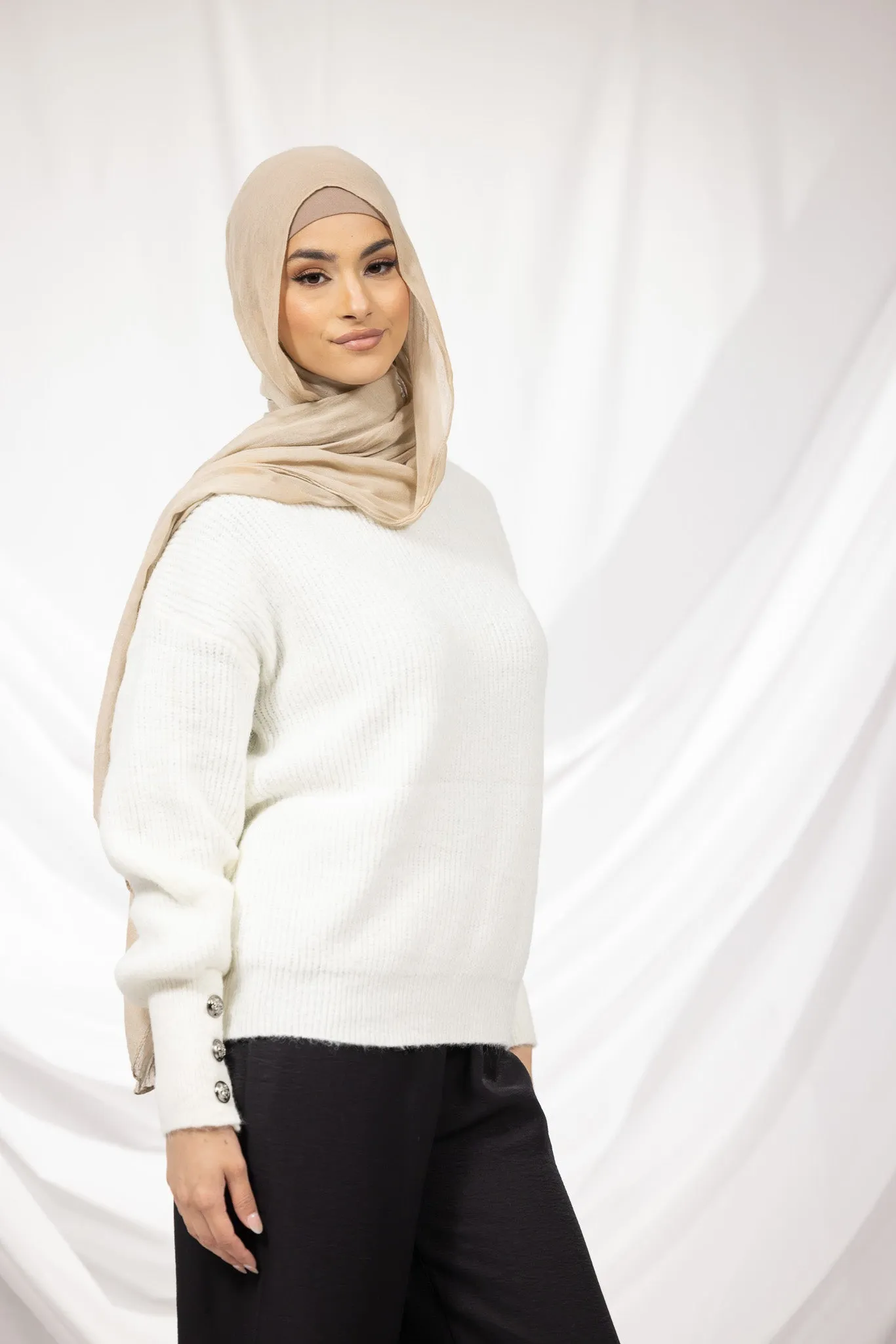 Lace Front Crop Knit Jumper