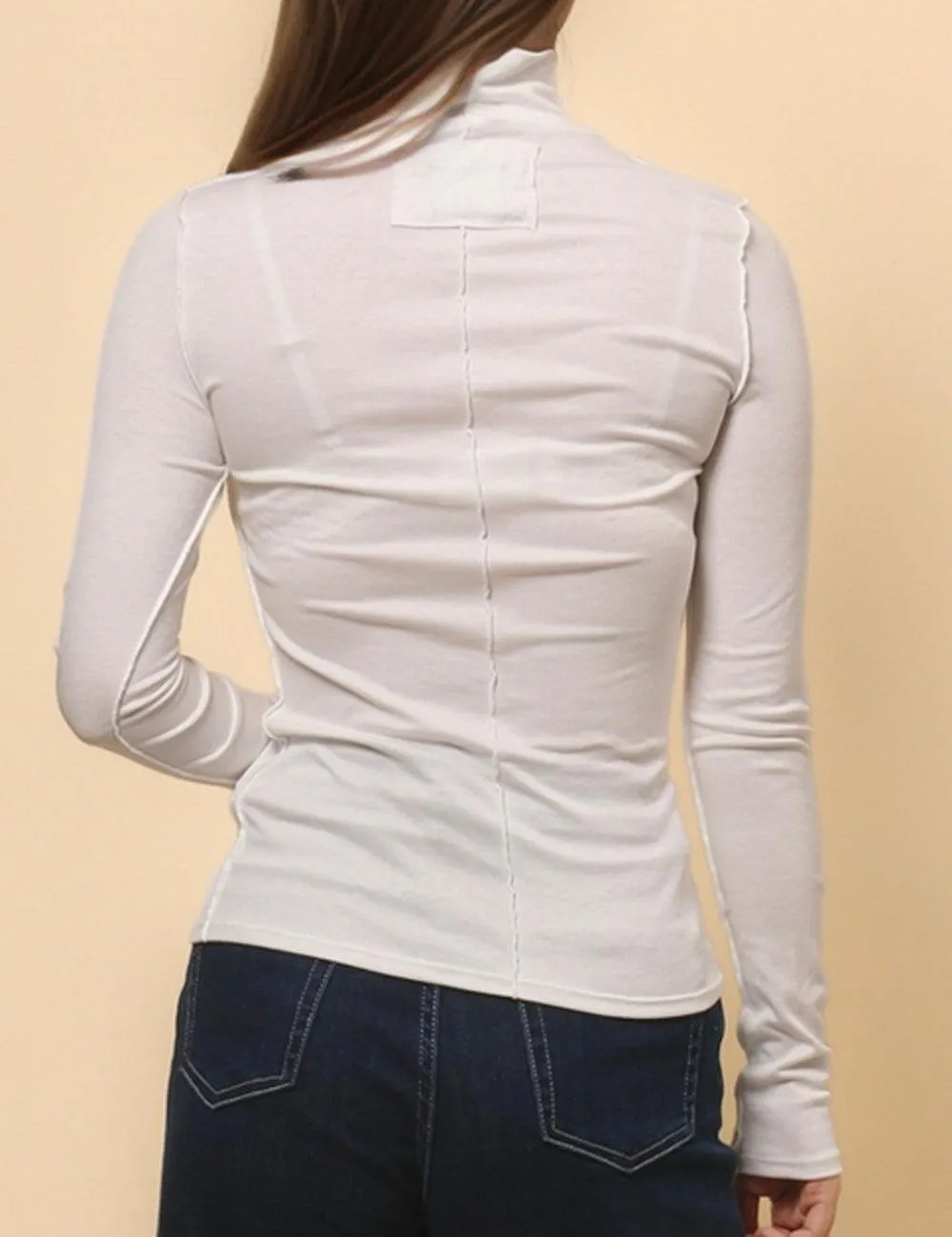 Ladies Turtleneck Soft Basic Blouse Everyday Pullover Tee SKT630