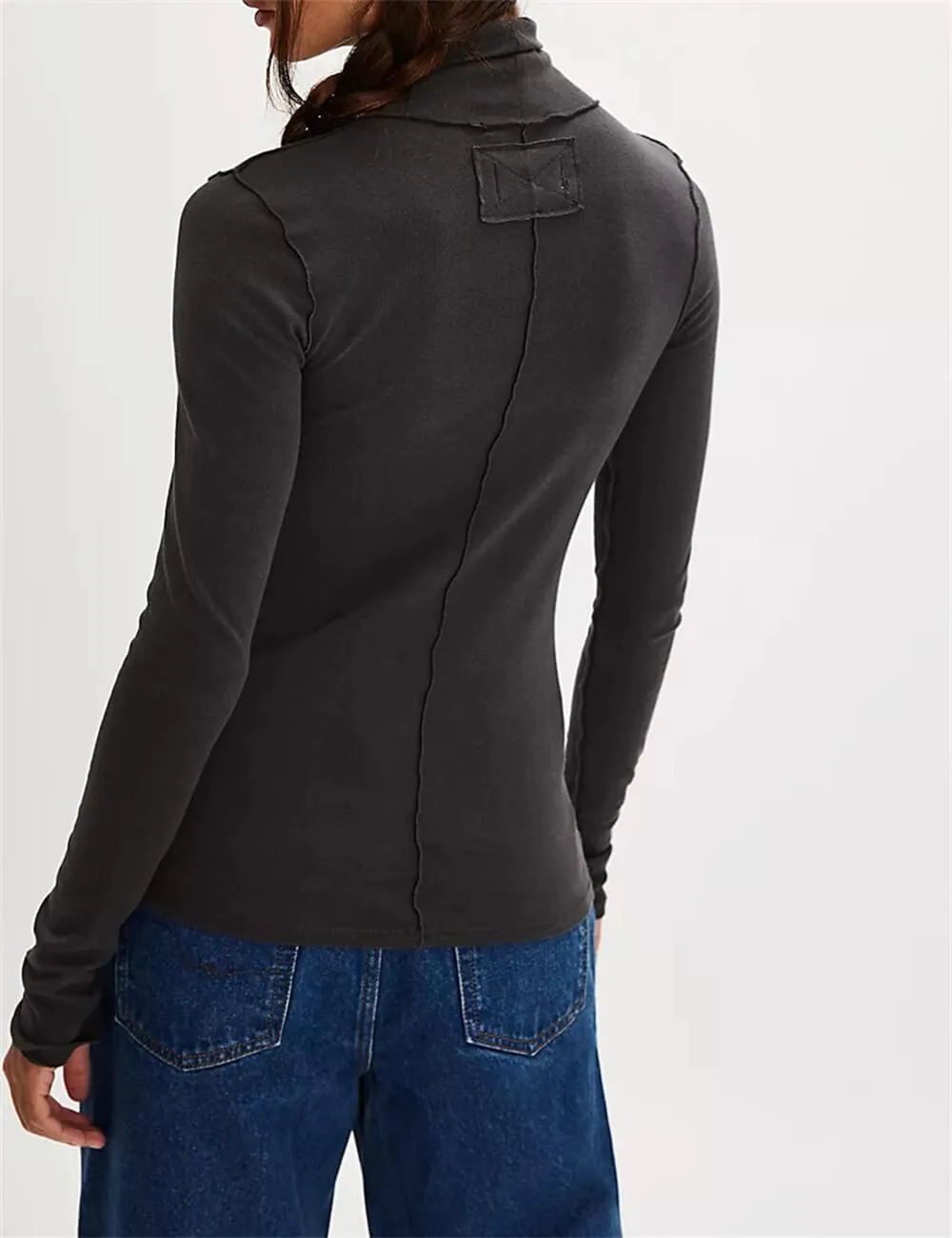 Ladies Turtleneck Soft Basic Everyday Tee SKT630