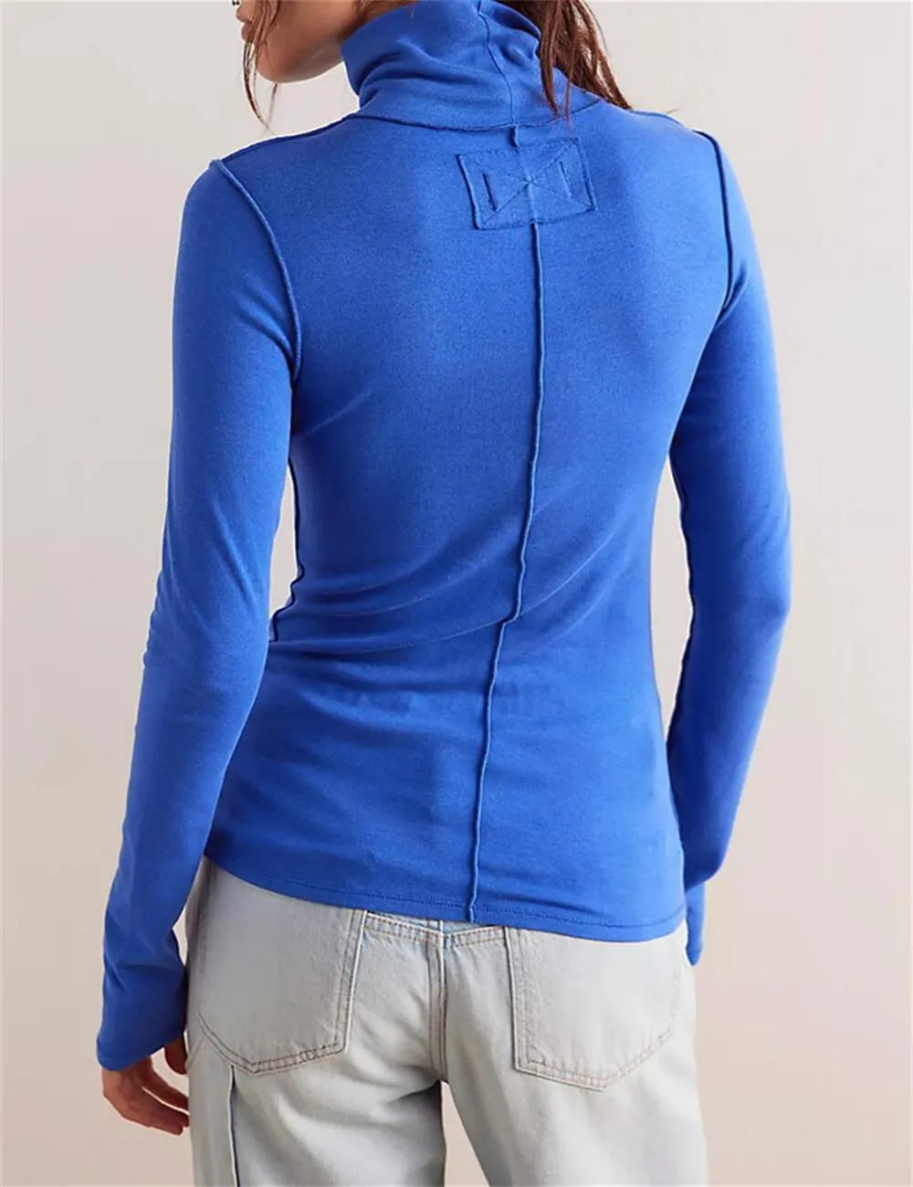 Ladies Turtleneck Soft Basic Everyday Tee SKT630