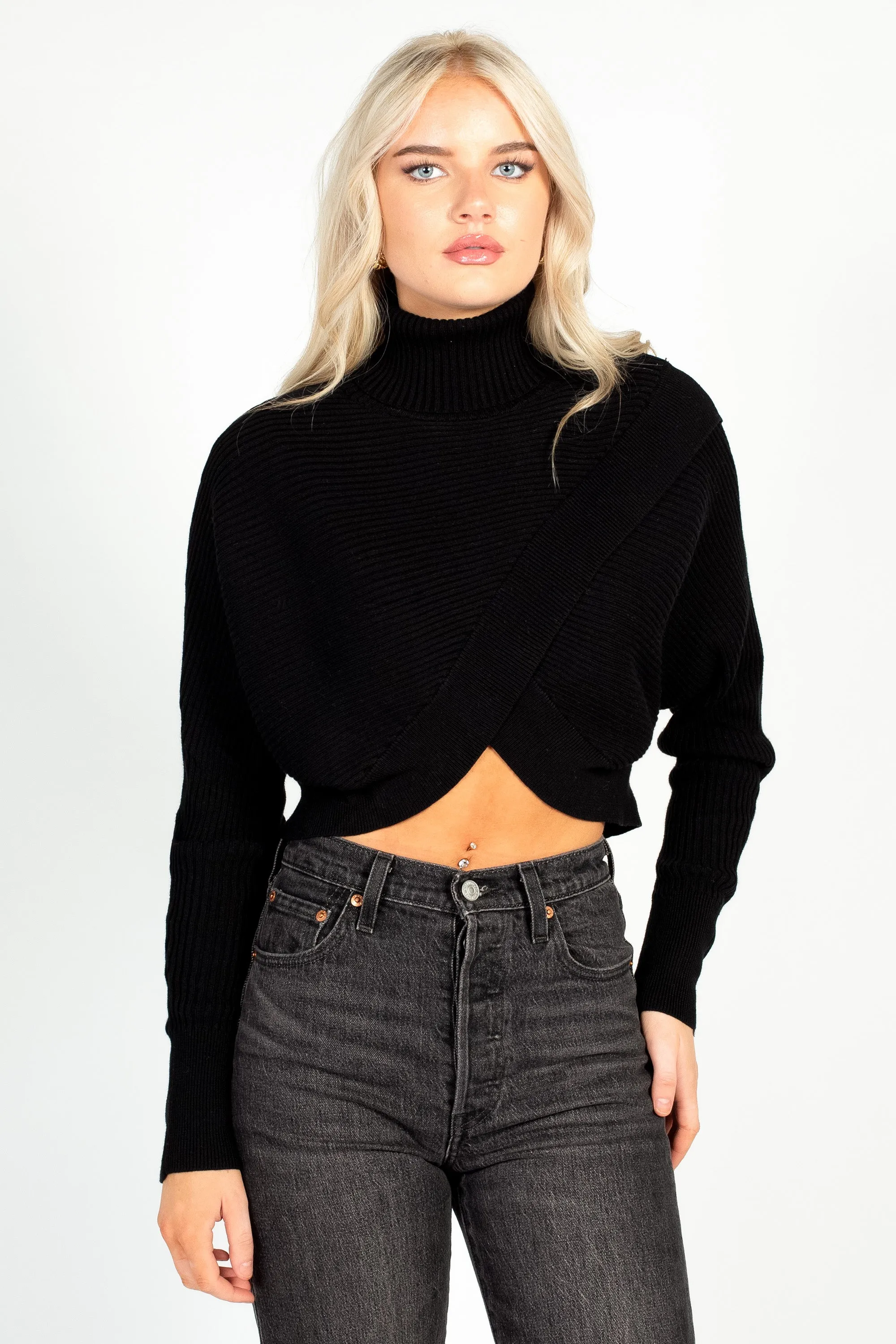 Laurel Turtleneck Cross Over Sweater