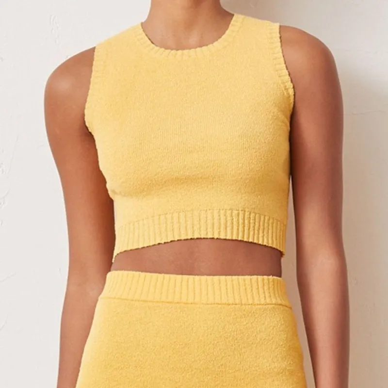 Lemon Squeezy Knit Crop Top