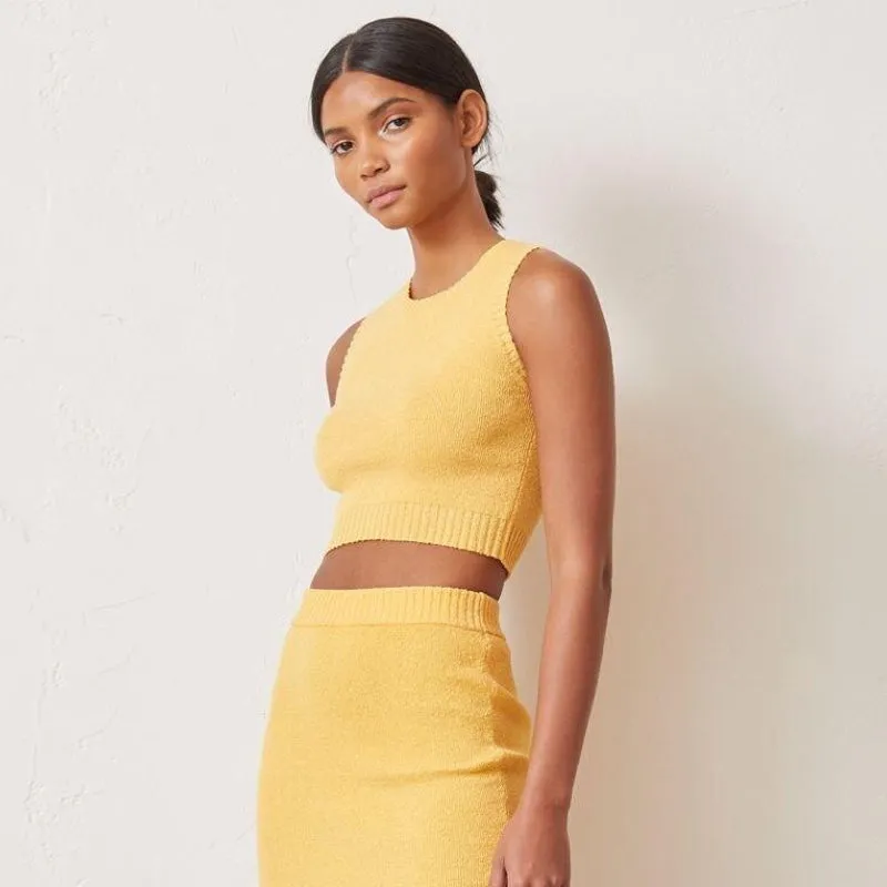 Lemon Squeezy Knit Crop Top