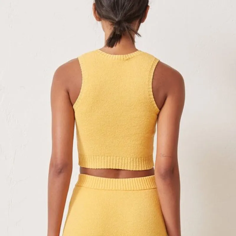 Lemon Squeezy Knit Crop Top