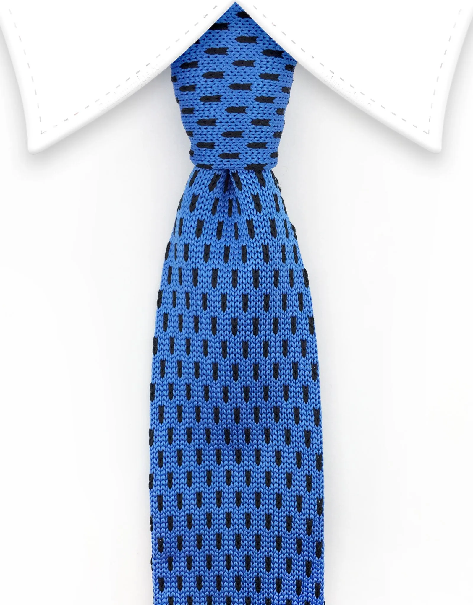 Light Blue Knit Tie with Black Flecks