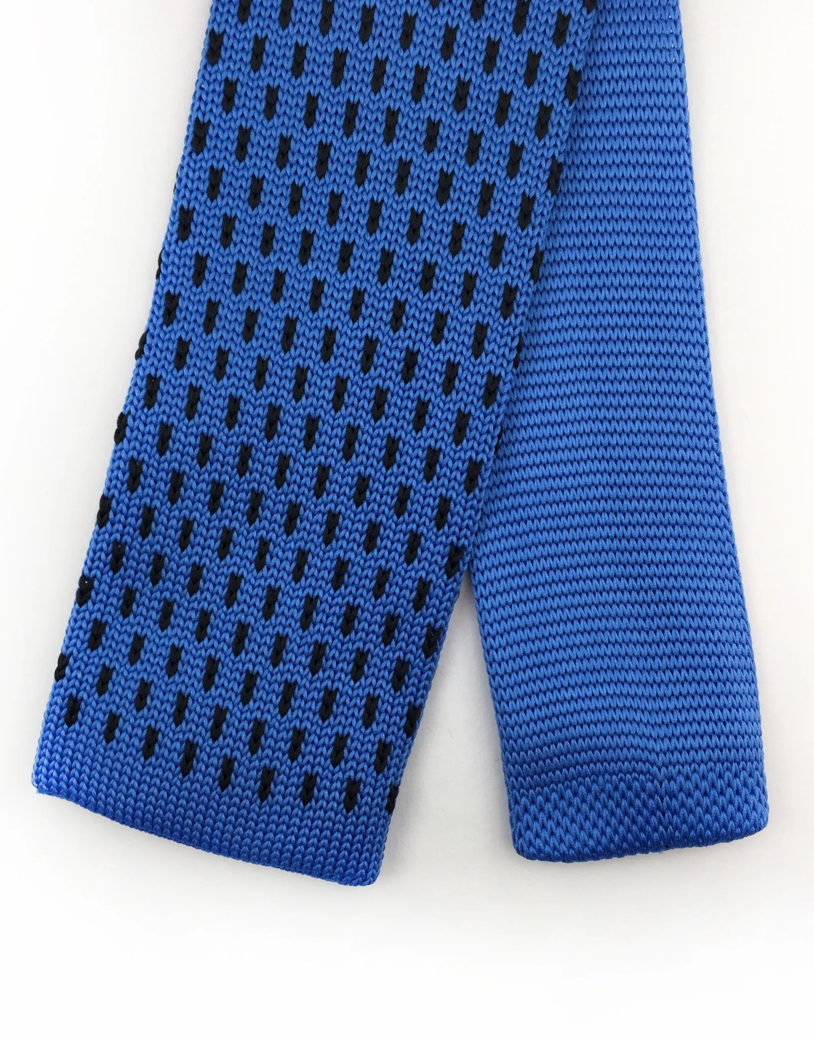 Light Blue Knit Tie with Black Flecks