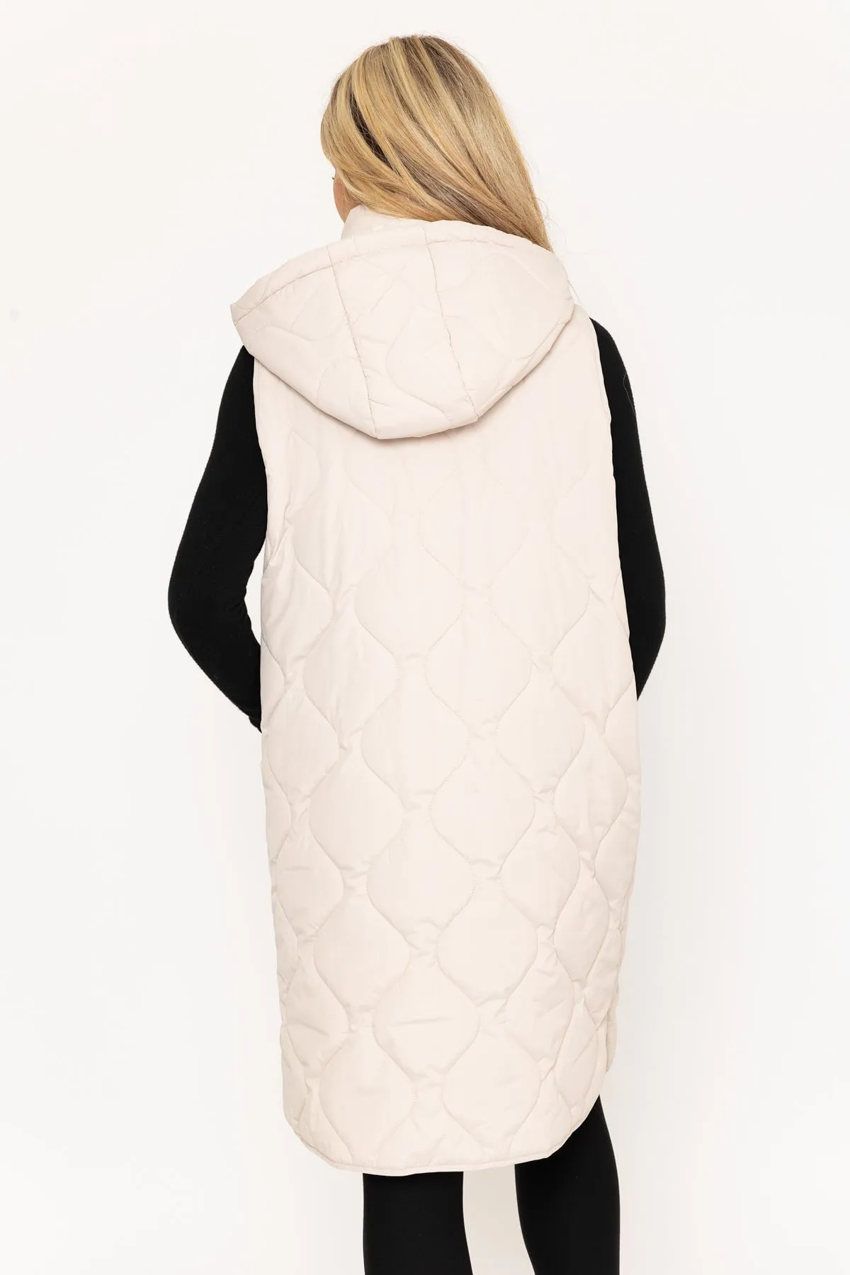 Long Line Gilet in Ecru